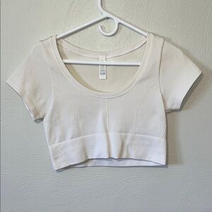 Aerie White Ribbed Crop Top